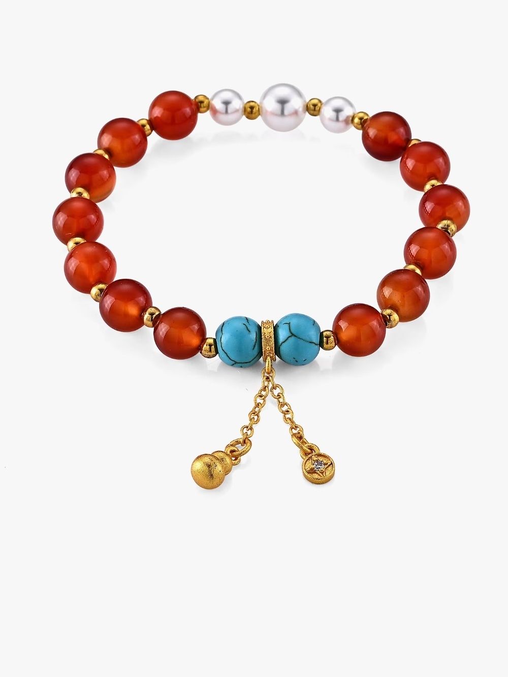 Turquoise And Red Jasper Bracelet